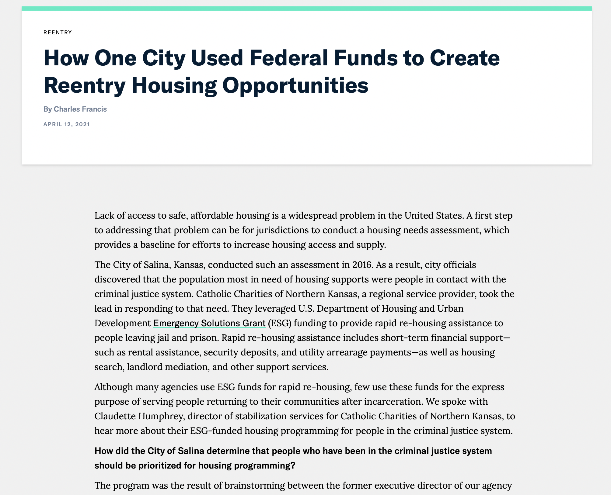 Federal Funds to Create Reentry Housing Opportunities article screenshot
