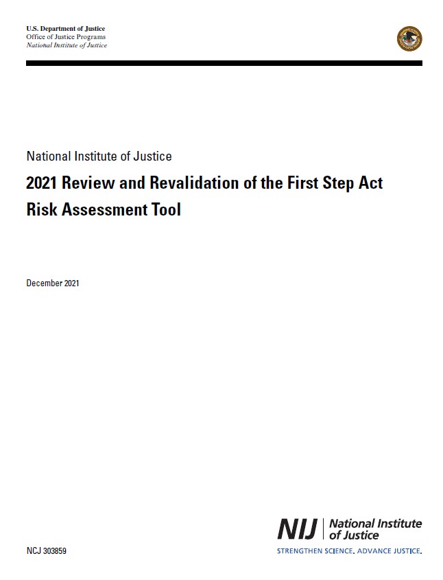 2021ReviewandRevalidationoftheFirstStepActRiskAssessmentToolCover