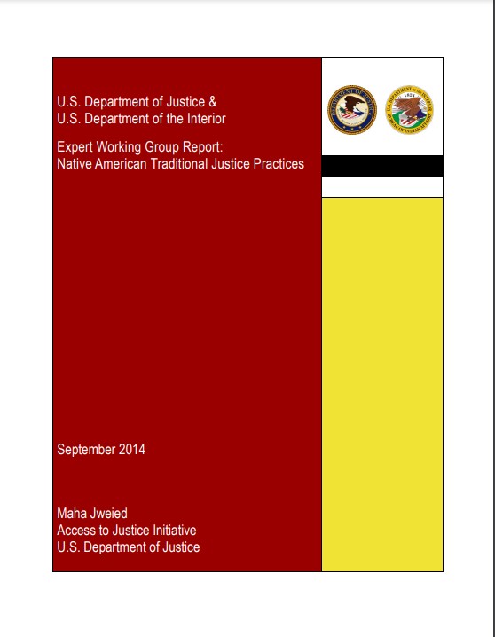 Expert Working Group Report: Native American Traditional Justice Practices Cover
