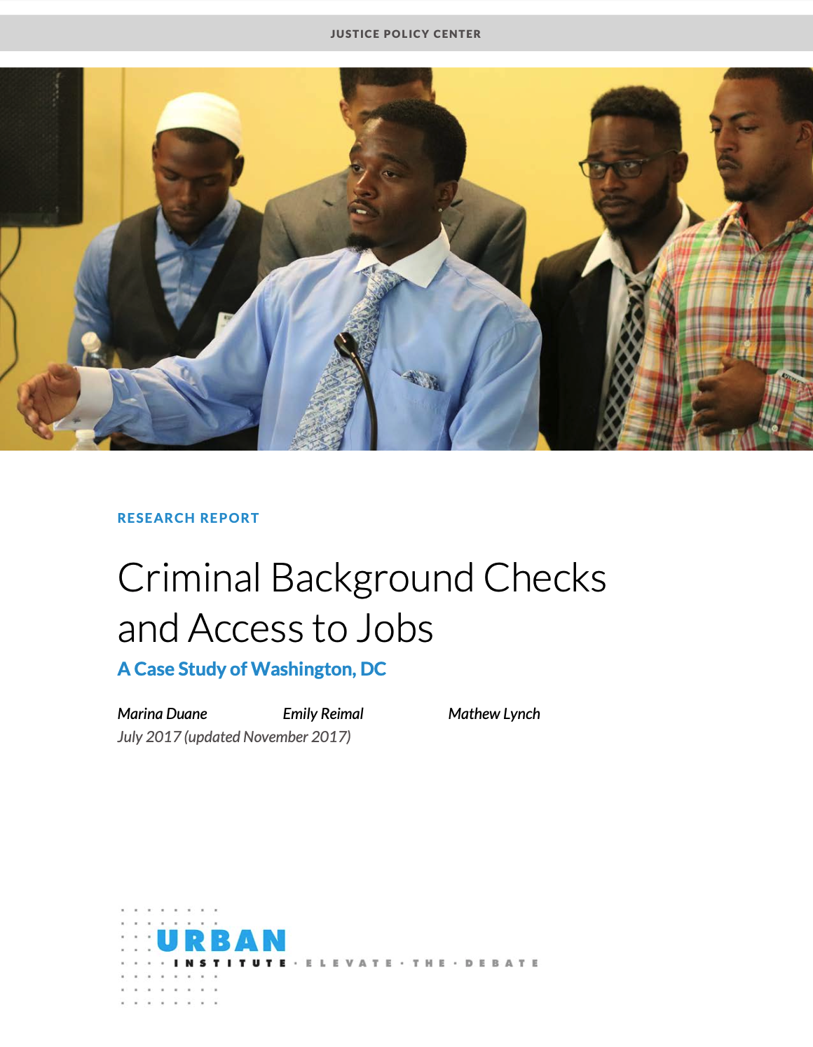 Criminal Background Checks and Access to Jobs report cover