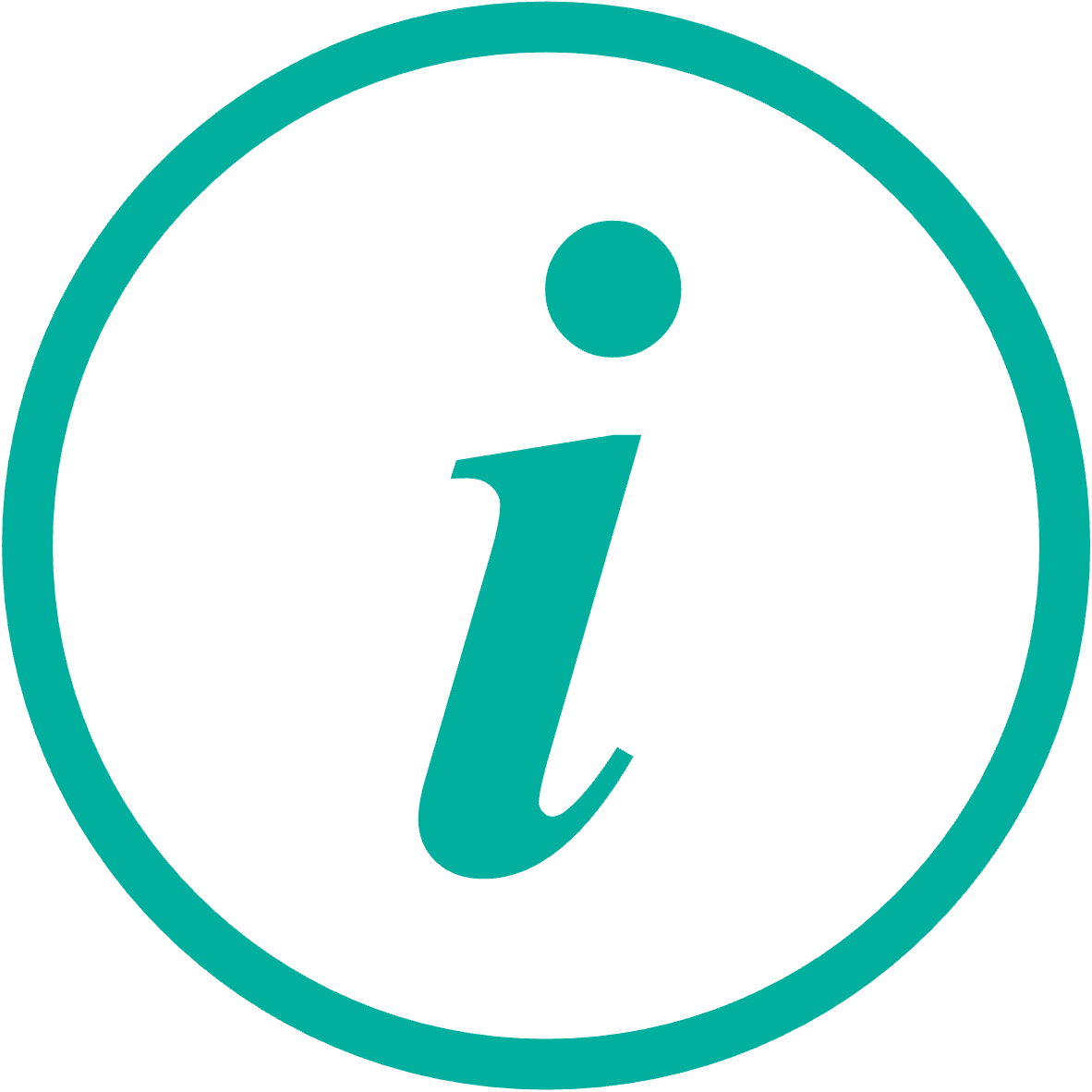Icon of lower-case letter i inside a circle