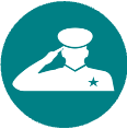 Icon of a saluting soldier