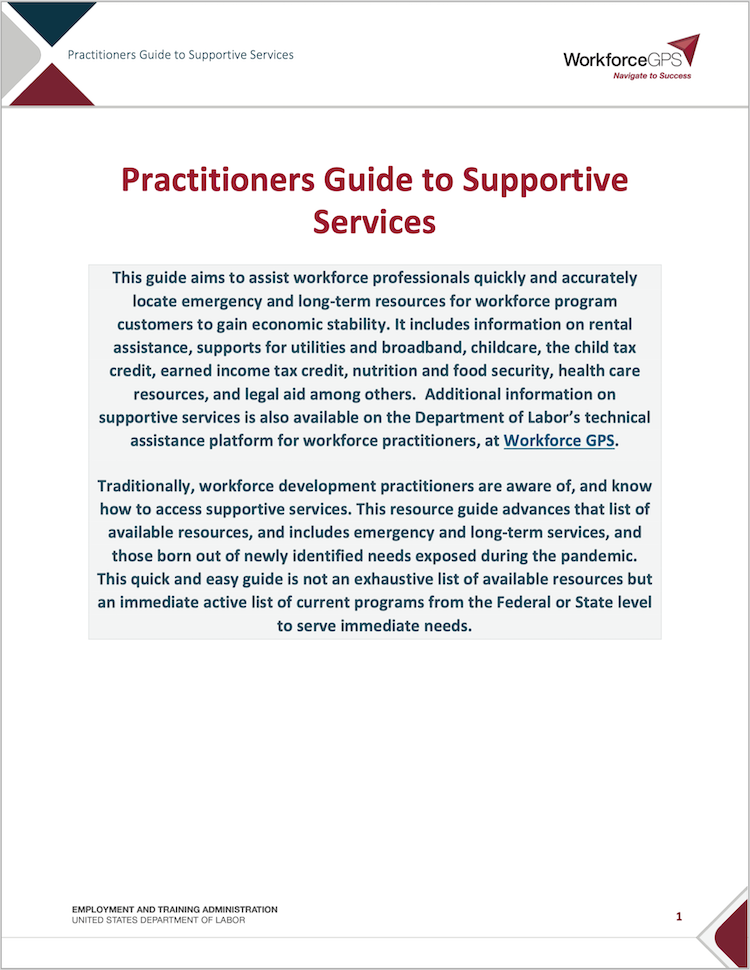 Practitioners Guide to Supportive Services cover image
