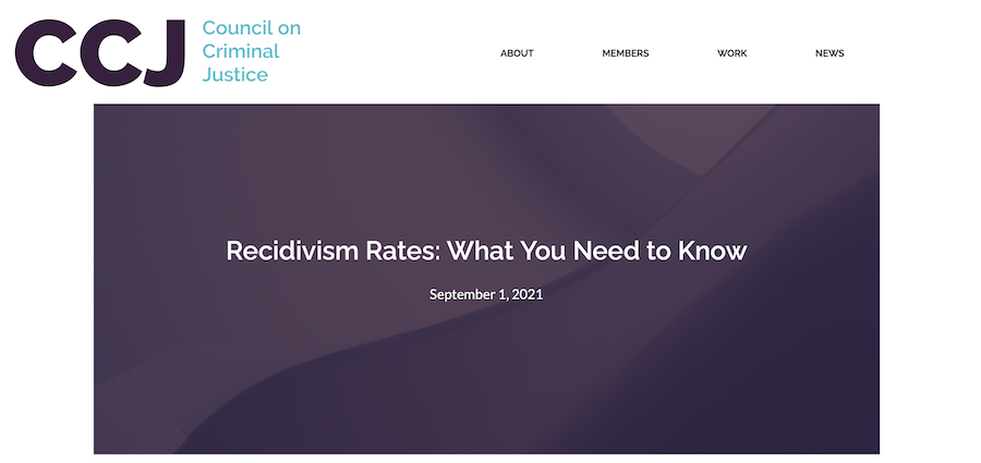 CCJ Recidivism Rates brief landing page