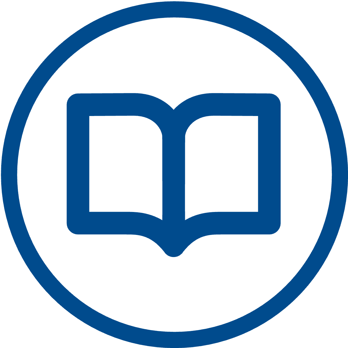 Icon of open book inside a circle