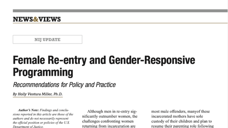 Female Reentry and Gender-Responsive Programming cover image