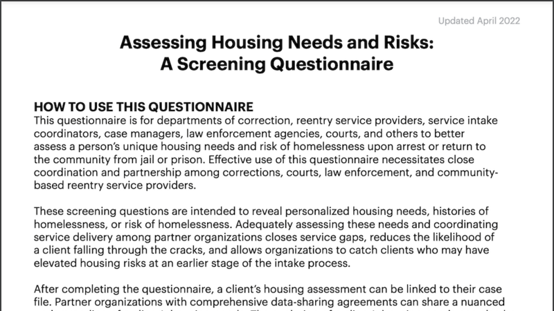 Screening Questionnaire cover image