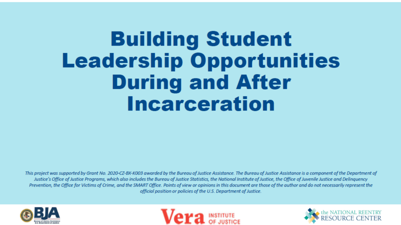 Building Student Leadership Opportunities During and After Incarceration Cover