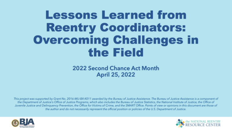 Lessons Learned From Reentry Coordinators Cover