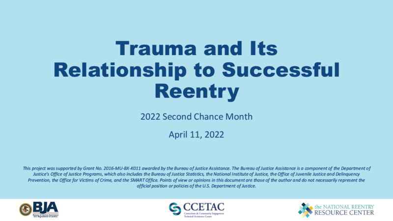 Trauma and Its Relationship to Successful Reentry Cover