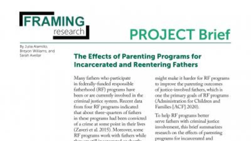 Interactive Knowledge Map: The Effects of Parenting Programs for Incarcerated and Reentering Fathers Cover