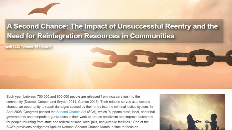 A Second Chance: The Impact of Unsuccessful Reentry and the Need for Reintegration Resources in Communities Cover