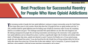 Best Practices for Successful Reentry for People Who Have Opioid Addictions report cover image
