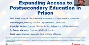 Expanding Access to Postsecondary Education in Prison webinar screenshot
