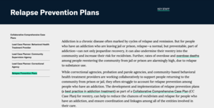 Relapse Prevention Plans tool screenshot