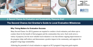 Second Chance Act Grantee’s Guide to Local Evaluation Milestones cover image