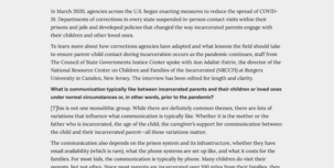 Supporting Wellbeing of Children and Incarcerated Parents brief screenshot