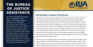 Bureau of Justice Assistance Tribal Reentry Fact Sheet Cover