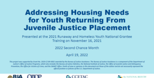 Addressing Housing Needs for Youth Returning from Juvenile Justice Placement Cover