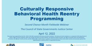 Culturally Responsive Behavioral Health Reentry Programming Cover