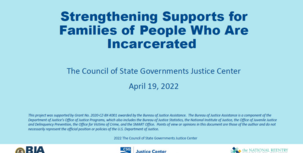 Strengthening Supports for Families of People Who Are Incarcerated Cover