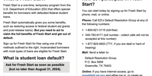 Getting Out of Student Loan Default with Fresh Start 