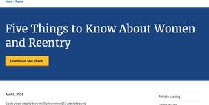 Five Things to Know About Women and Reentry Article Screenshot