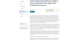 Justice Department Guide to State Voting Rules that Apply after Criminal Convictions 