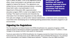 How Pell Grant Restoration Impacts Jails