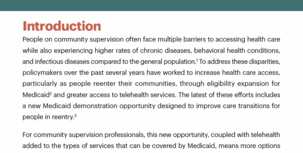 Expanding Access to Telehealth through Community Supervision and Health Care Partnerships