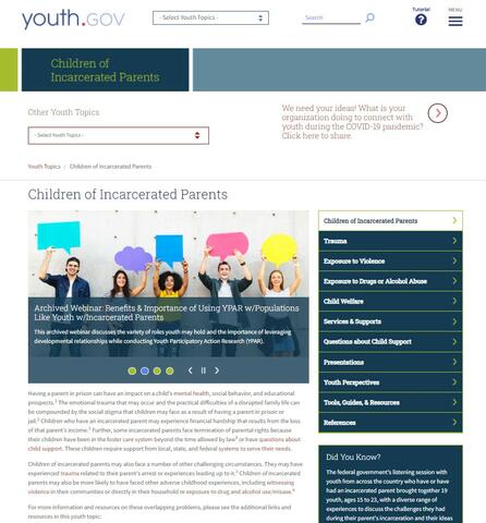Children of Incarcerated Parents Web Portal