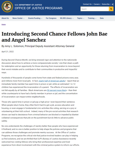 Introducing Second Chance Fellows John Bae and Angel Sanchez