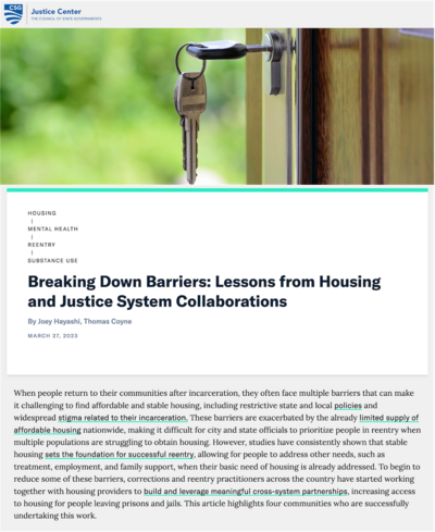 Breaking Down Barriers report cover