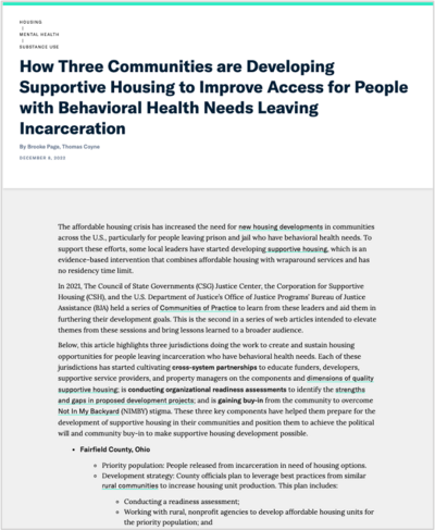 How Three Communities are Developing Supportive Housing article cover