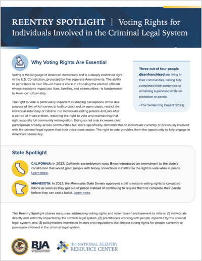 Reentry Spotlight Voting Rights cover image