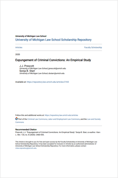 ExpungementofCriminalConvictionsAnEmpiralStudyCover