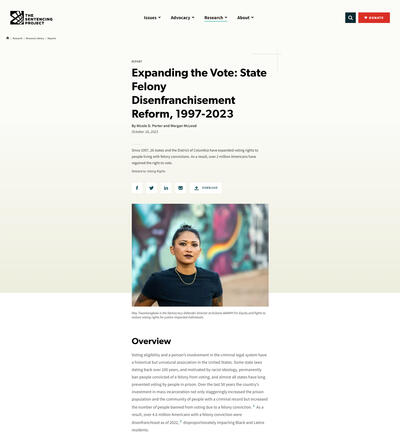 Expanding the Vote: State Felony Disenfranchisement Reform, 1997-2023 