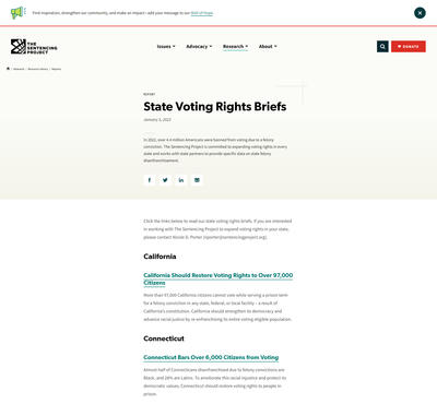Voting Rights Briefs for 13 States 
