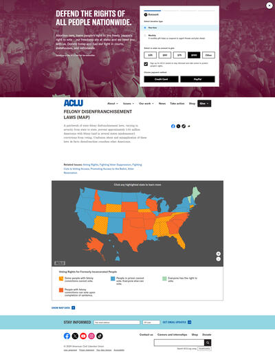 Felony Disenfranchisement Laws (Map) | National Reentry Resource Center