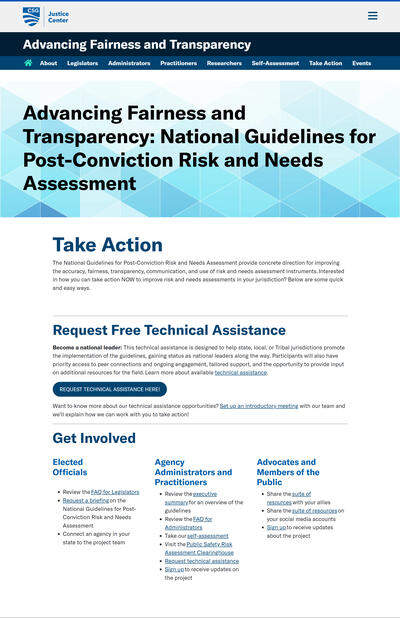 Request TA on the National Guidelines for Post-Conviction Risk and Needs Assessment