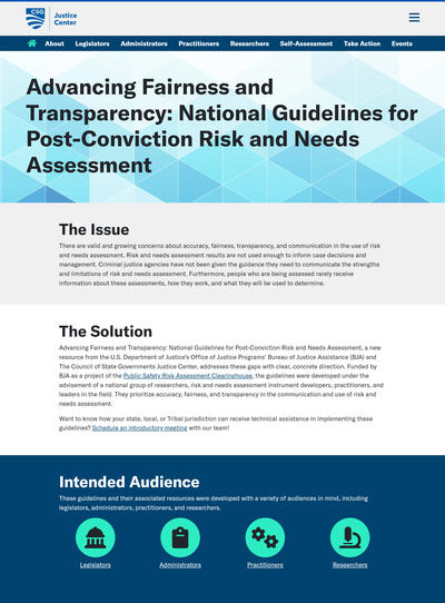 Advancing Fairness and Transparency: National Guidelines for Post-Conviction Risk and Needs Assessment
