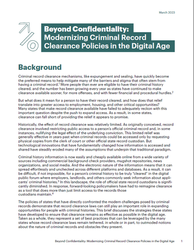 Beyond Confidentiality: Modernizing Criminal Record Clearance Policies in the Digital Age