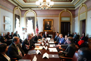 full room photo of Putting People with Criminal Records to Work roundtable
