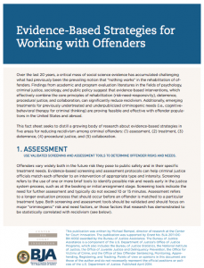 Evidence-Based Strategies For Working With Offenders